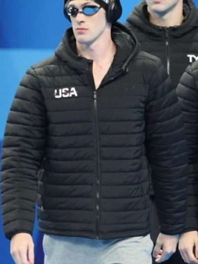 Jack Alexy Team USA Black Puffer Hooded Jacket
