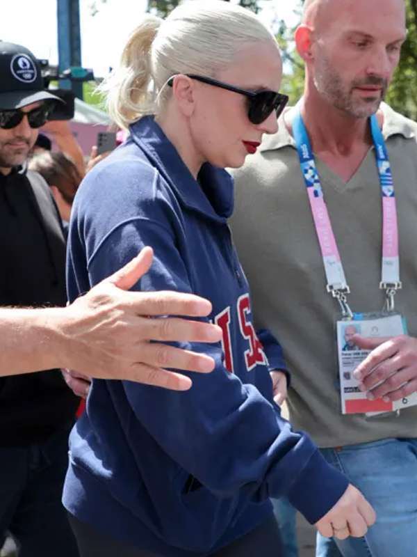Lady Gaga Paris Olympics Game USA Blue Sweatshirt