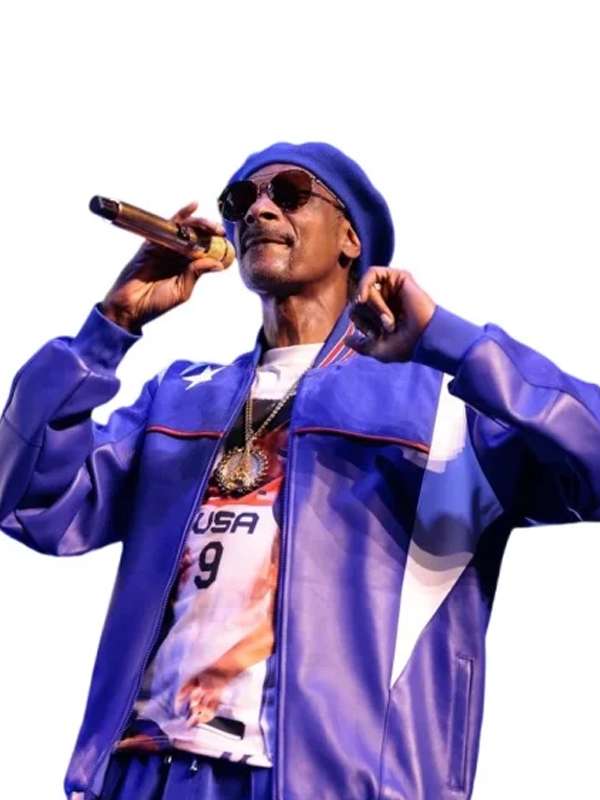 Paris Olympics 2024 Snoop Dogg Purple Leather Jacket