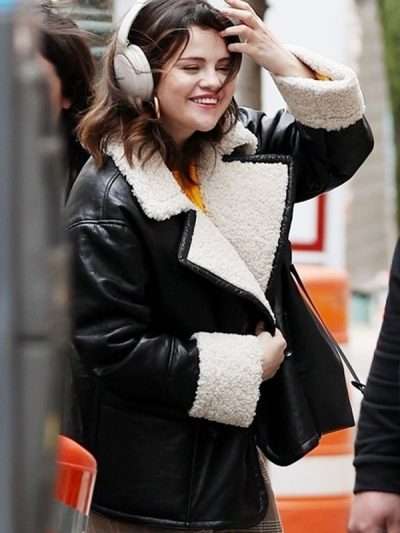 Mabel Mora Only Murders in the Building Shearling Black Jacket