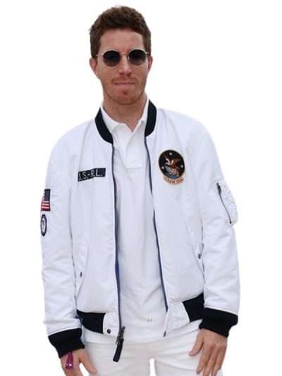 Shaun White Paris Olympics 2024 White Bomber Jacket