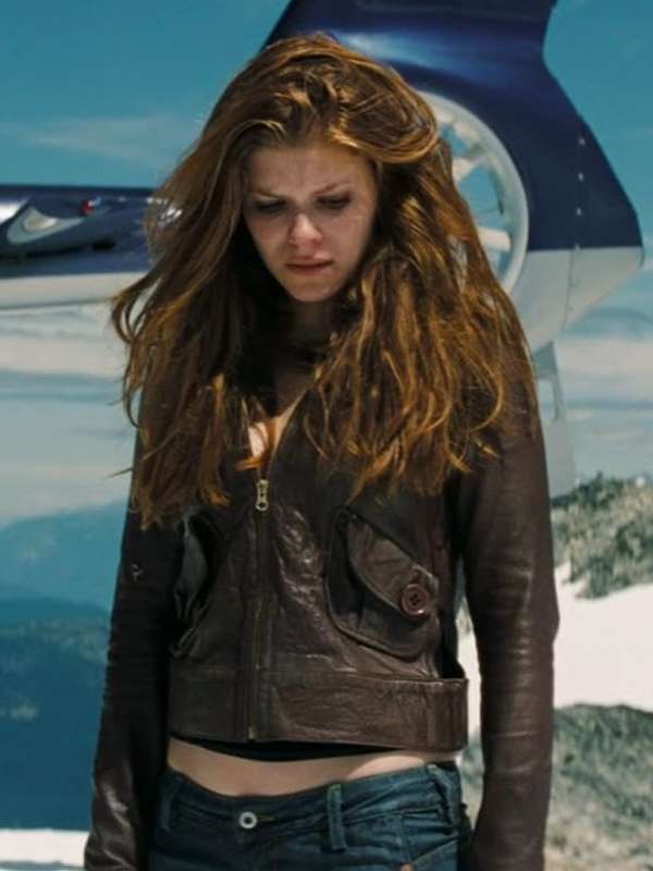 Kate Mara Shooter Brown Leather Jacket
