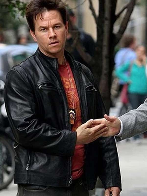 The Other Guys Mark Wahlberg Black Leather Jacket