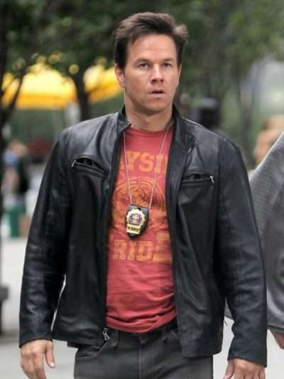 Mark Wahlberg The Other Guys Black Leather Jacket