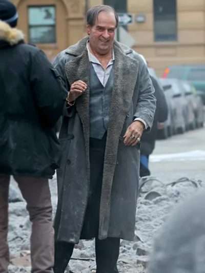 Oswald Cobblepot The Penguin Shearling Black Leather Coat