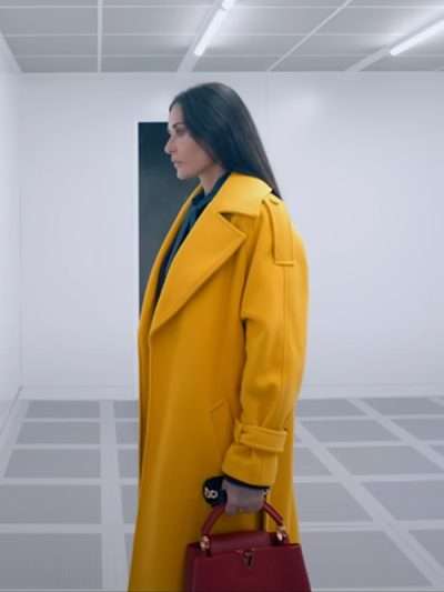 Demi Moore The Substance 2024 Yellow Wool Coat