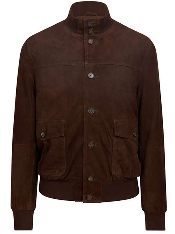 Theo FBI Brown Bomber Leather Jacket