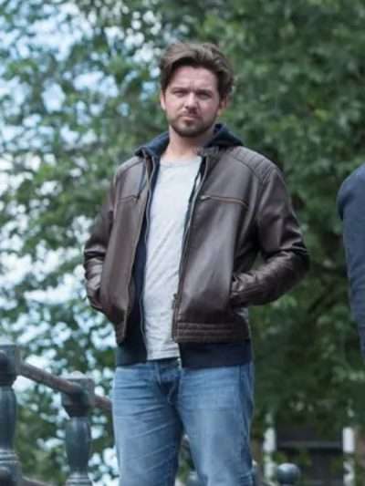 Brad de Vries Van der Valk Brown Leather Jacket