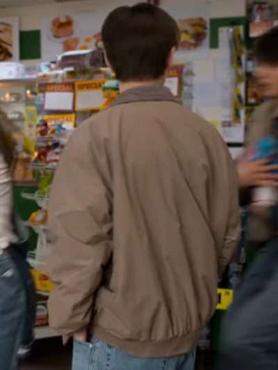 Jaeden Martell Y2K 2024 Brown Bomber Jacket