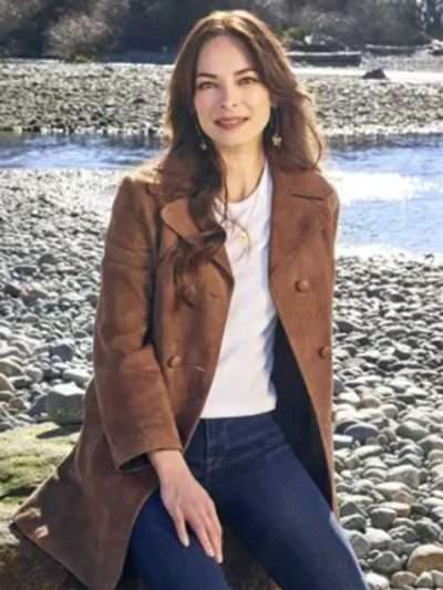 Cassandra Lee Murder in a Small Town 2024 Brown Suede Leather Coat