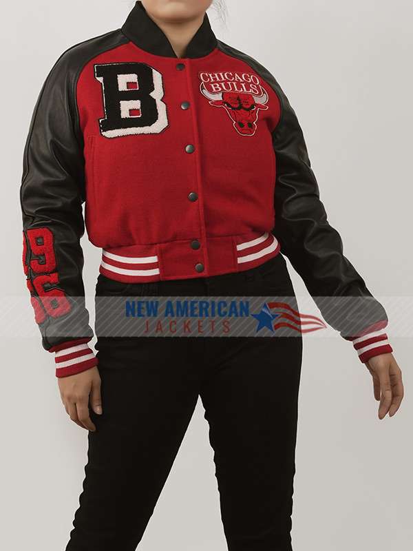 Chicago Bulls Cropped Bomber Jacket