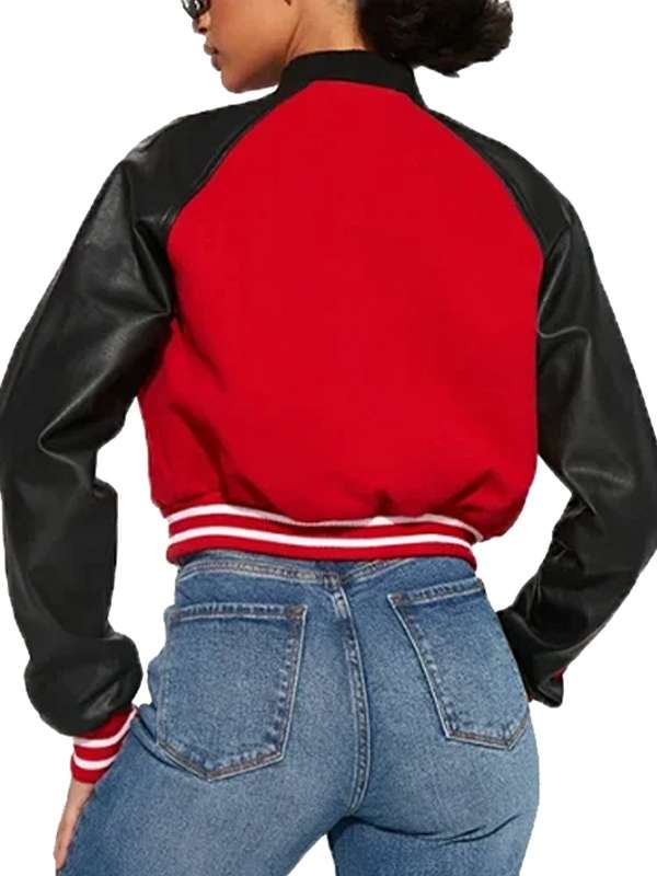 Chicago Bulls Red and Black Varsity Jacket