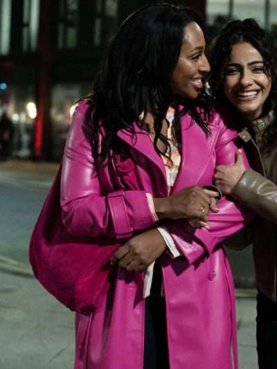 Helen Curfew Pink Leather Coat