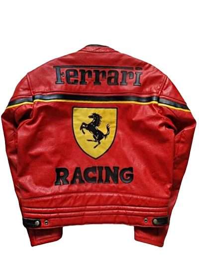 Ferrari Red Racing Vintage Leather Jacket