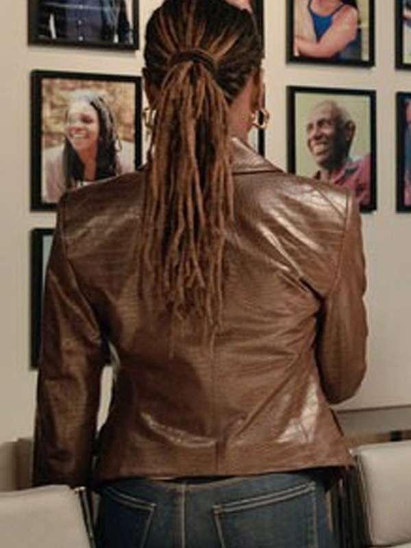 Gabi Mosely Found Brown Leather Blazer Jacket