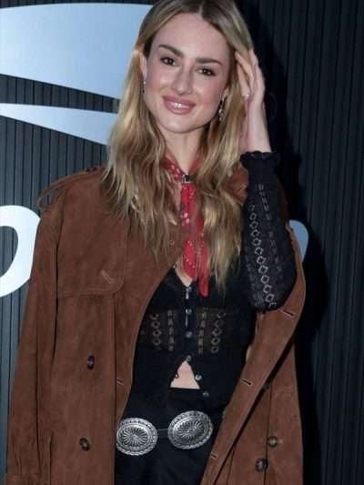 Grace Van Patten US Open 2024 Brown Coat