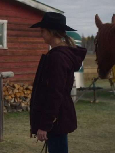 Amy Fleming Heartland S16 Maroon Hooded Jacket