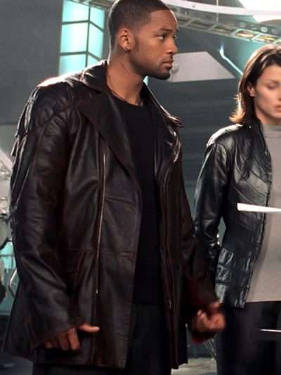 Will Smith I Robot Movie Brown Leather Jacket