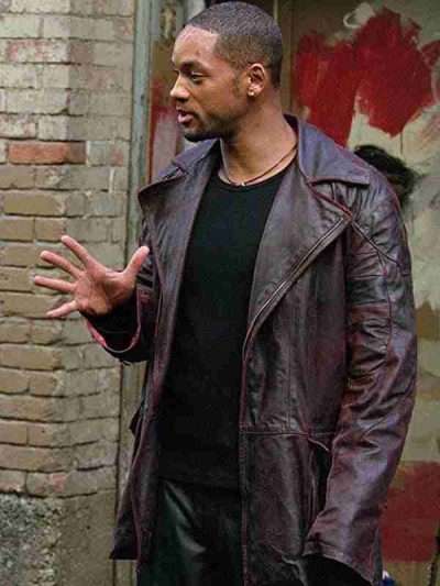 Will Smith I Robot Brown Leather Jacket