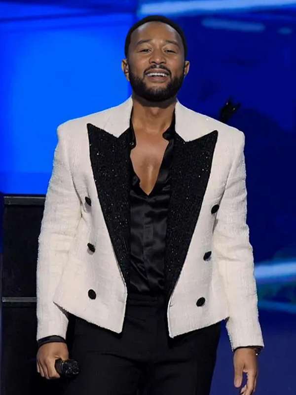 American Singer John Legend DNC 2024 White Blazer