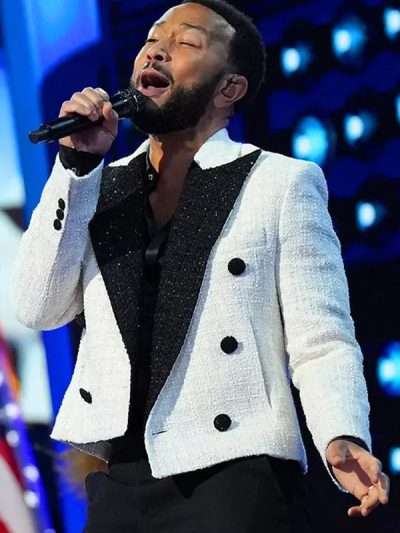 John Legend DNC 2024 White Blazer