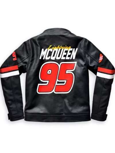 Lightning Mcqueen Racing Black Leather Jacket