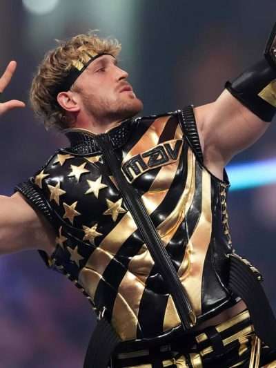 Logan Paul WWE 2024 Black and Golden Vest