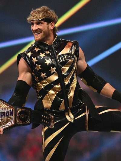 Logan Paul WWE 2024 Black and Golden Vest