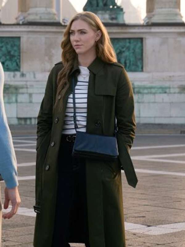 Jessica Sipos Love on The Danube Royal Getaway Green Trench Coat