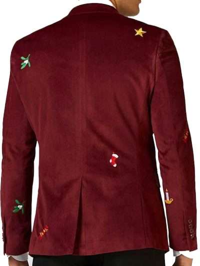 Men Red Christmas Costume Blazer