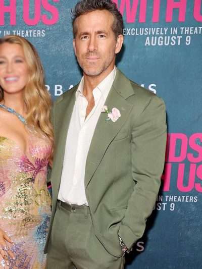Ryan Reynolds It Ends with Us 2024 Event Green Suit