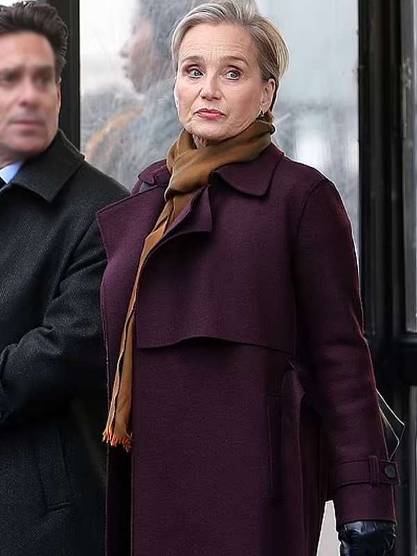 Diana Taverner Slow Horses Maroon Coat