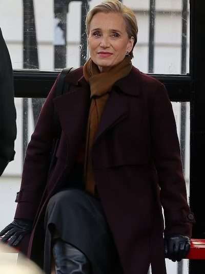 Diana Taverner Slow Horses S03 Maroon Coat