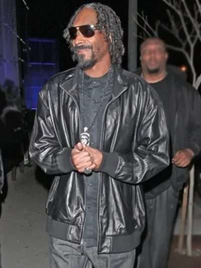 Snoop Dogg Black Bomber Leather Jacket