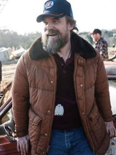 Jim Hopper Stranger Things Brown Shearling Jacket