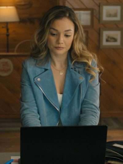 Lola Gunderson Sullivan’s Crossing S02 Blue Suede Leather Jacket