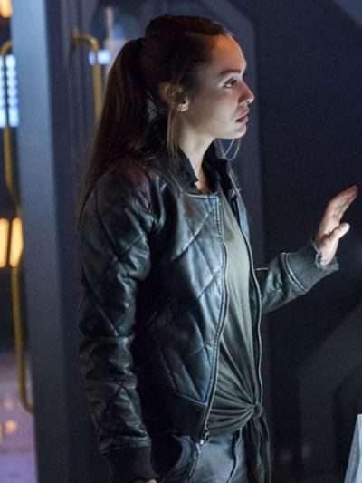 Raven Reyes The 100 S06 Green Leather Bomber Jacket