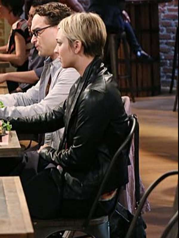 Penny The Big Bang Theory S08 Black Biker Leather Jacket