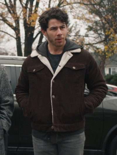 Nick Jonas The Good Half 2024 Brown Shearling Jacket