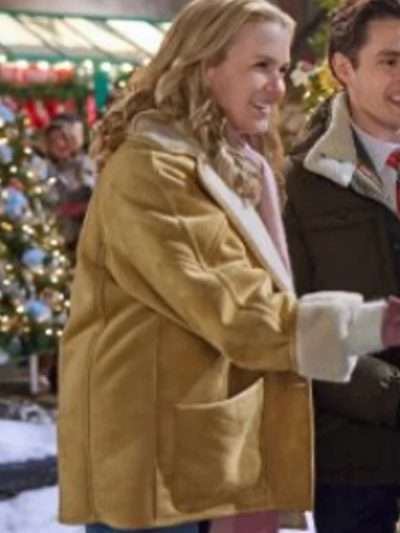 Ginna Claire Mason A Carol For Two Shearling Brown Leather Jacket