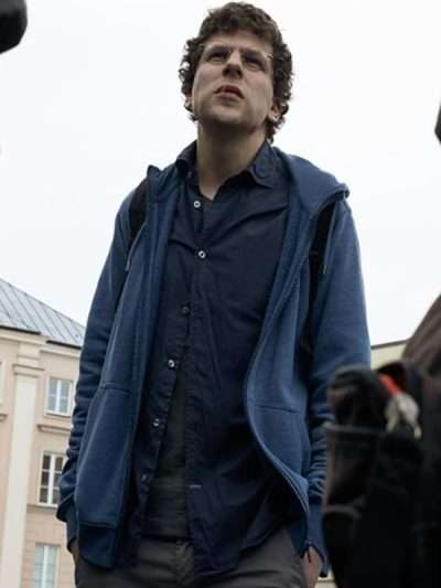 Jesse Eisenberg A Real Pain Blue Hoodie