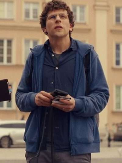 Jesse Eisenberg A Real Pain 2024 Blue Hoodie