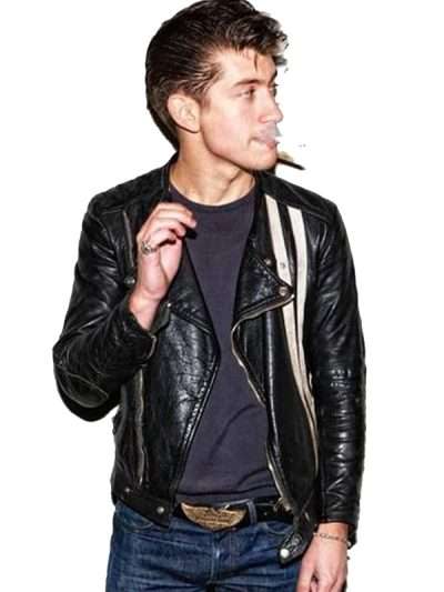 Alex Turner Black Motorcycle Leather Jacket