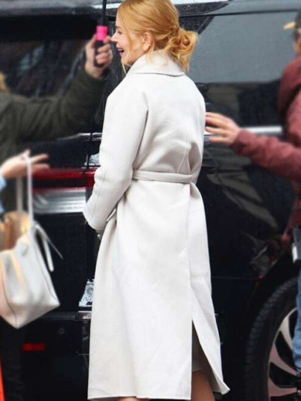 Nicole Kidman Babygirl White Wool Coat