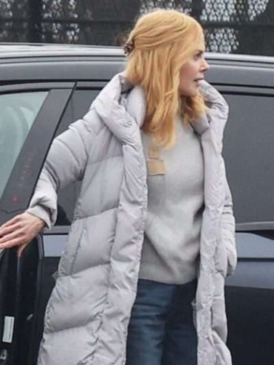 Nicole Kidman Babygirl Grey Puffer Hooded Coat
