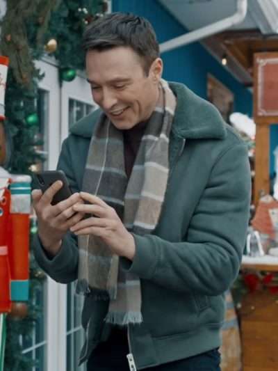 Carlo Marks Scouting For Christmas Shearling Bomber Leather Jacket