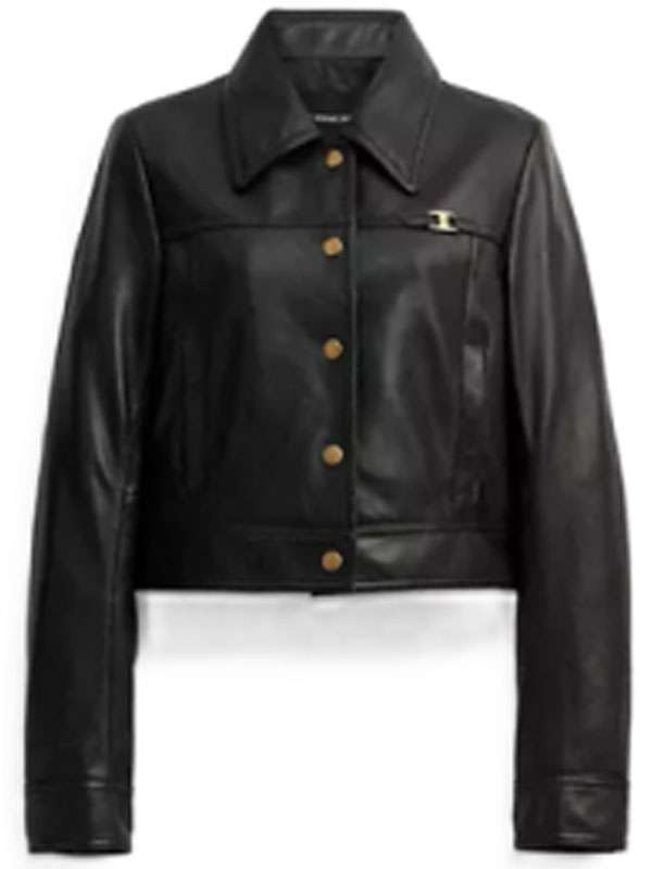 Esther Roklov Nobody Wants This Black Leather Cropped Jacket