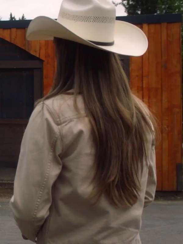 Amy Fleming Heartland Beige Cotton Jacket