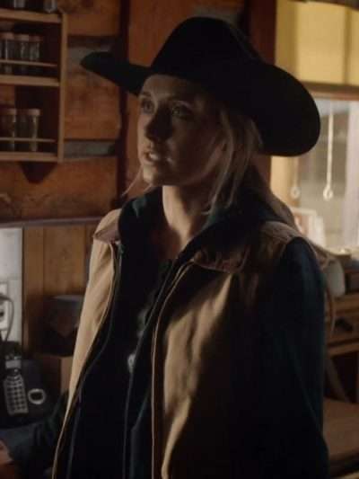 Amy Fleming Heartland S16 Brown Cotton Vest