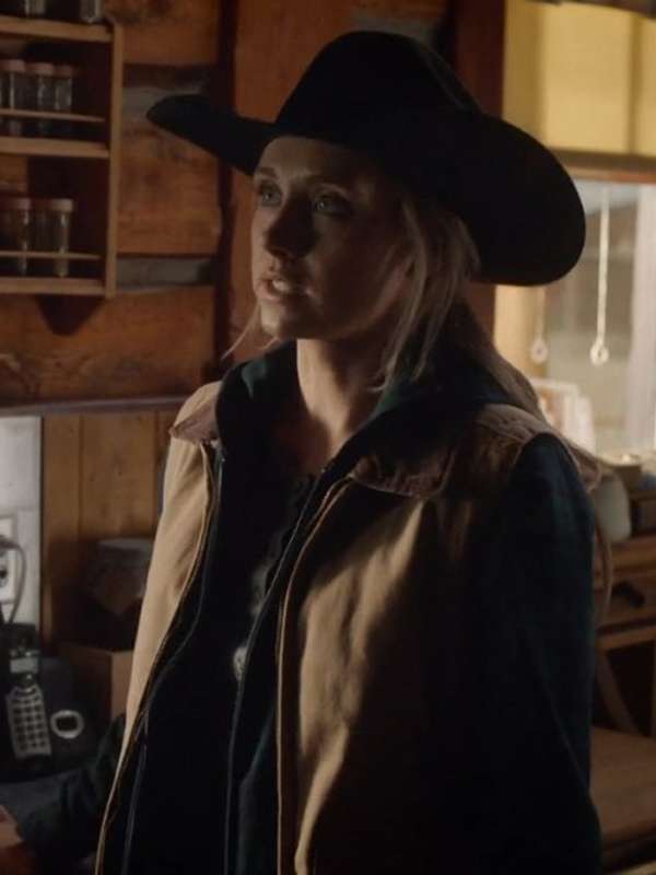 Amy Fleming Heartland S16 Brown Cotton Vest
